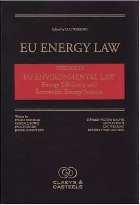 Couverture du produit · EU ENERGY LAW: Volume III - Environmental Energy Law