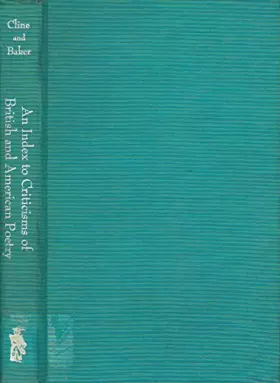 Couverture du produit · An Index to Criticisms of British and American Poetry