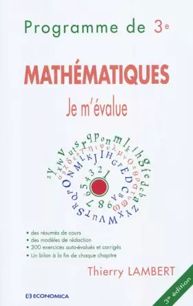 Couverture du produit · Mathématiques - Je m'évalue - Programme de 3e