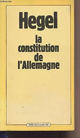 Couverture du produit · La constitution de l'Allemagne