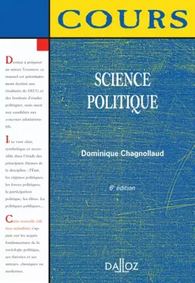 Couverture du produit · Science politique : Eléments de sociologie politique. Edition 2006