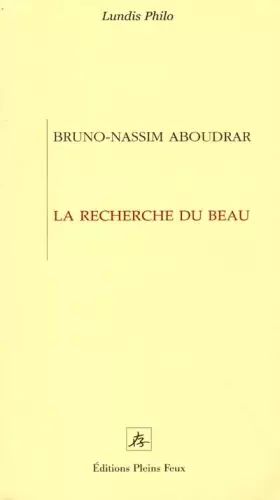 Couverture du produit · La recherche du beau