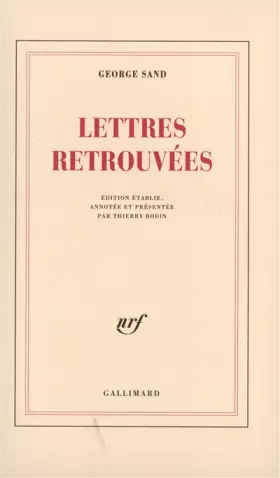 Couverture du produit · Lettres retrouvées