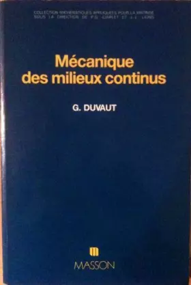 Couverture du produit · Mécanique des milieux continus