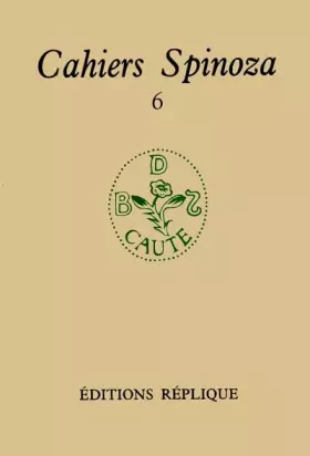 Couverture du produit · Cahiers, Spinoza, tome 6