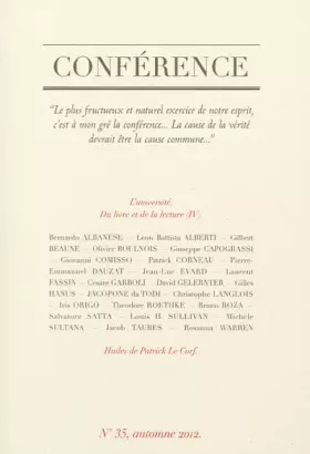 Couverture du produit · Conférence n 35