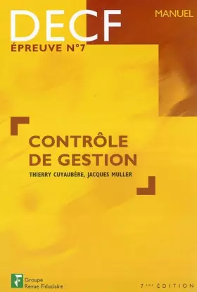 Couverture du produit · Contrôle de gestion DECF épreuve n° 7