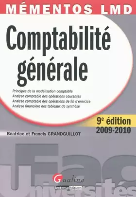 Couverture du produit · Comptabilité générale : Principes de la modélisation comptable Analyse comptable des opérations courantes Analyse comptable d