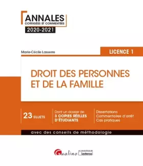 Couverture du produit · Droit des personnes et de la famille - L1 (2020-2021)