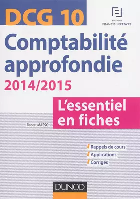 Couverture du produit · Comptabilité approfondie DCG 10 - 4e édition - L'essentiel en fiches