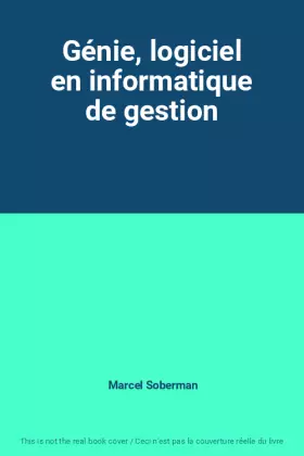 Couverture du produit · Génie, logiciel en informatique de gestion