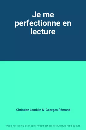 Couverture du produit · Je me perfectionne en lecture