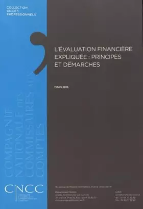 Couverture du produit · L'évaluation financière expliquée : principes et démarches