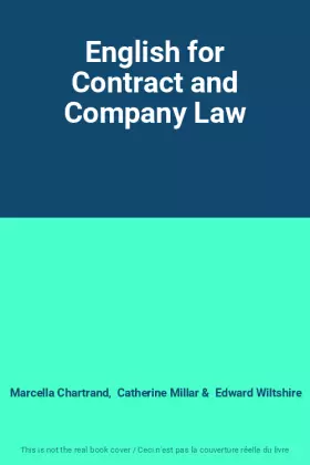 Couverture du produit · English for Contract and Company Law