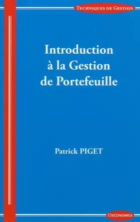 Couverture du produit · Introduction à la gestion de portefeuille