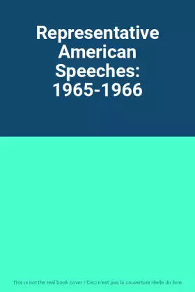 Couverture du produit · Representative American Speeches: 1965-1966