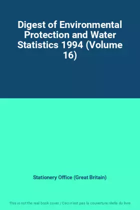 Couverture du produit · Digest of Environmental Protection and Water Statistics 1994 (Volume 16)
