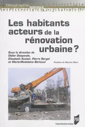 Couverture du produit · HABITANTS ACTEURS DE LA RENOVATION URBAINE