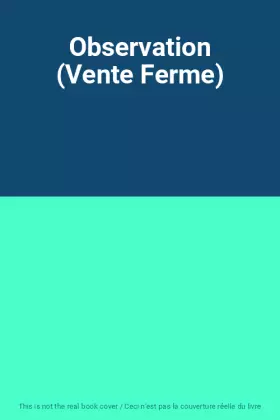 Couverture du produit · Observation (Vente Ferme)