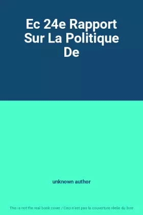 Couverture du produit · Ec 24e Rapport Sur La Politique De