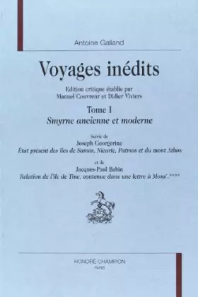 Couverture du produit · Voyages inédits t1 : smyrne ancienne et moderne