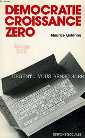Couverture du produit · Démocratie, croissance zéro