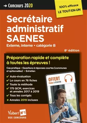 Couverture du produit · Concours Secrétaire administratif et SAENES - Catégorie B: Concours 2020