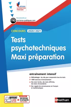 Couverture du produit · Tests psychotechniques Maxi préparation - Intégrer la fonction publique