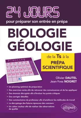 Couverture du produit · Biologie Géologie 24 Jours pour Préparer Son Entrée en Prépa de la TS à la Prépa Scientifique