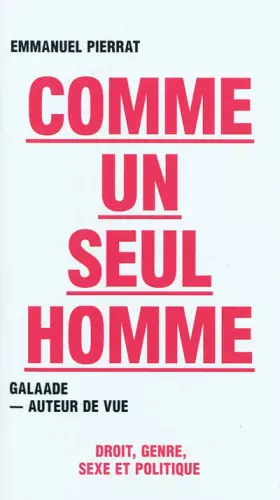 Couverture du produit · Comme un seul homme: Droit, genre, Sexe et Politique