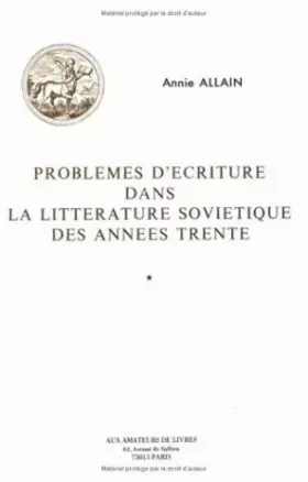 Couverture du produit · Probleme d'écriture dans la litterature soviétique des