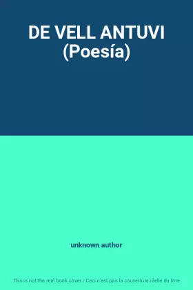 Couverture du produit · DE VELL ANTUVI (Poesía)