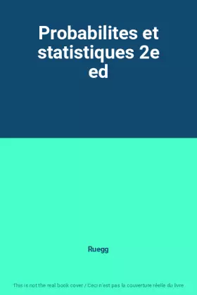 Couverture du produit · Probabilites et statistiques 2e ed
