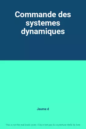 Couverture du produit · Commande des systemes dynamiques