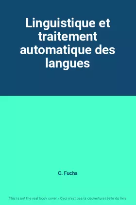 Couverture du produit · Linguistique et traitement automatique des langues