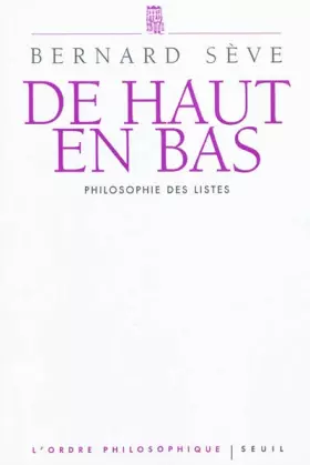 Couverture du produit · De haut en bas. Philosophie des listes