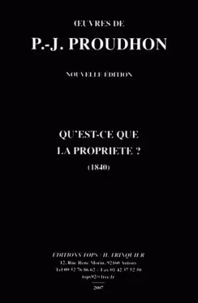 Couverture du produit · Qu'est-ce que la propriété ?
