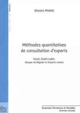Couverture du produit · Méthodes quantitatives de consultation d'experts