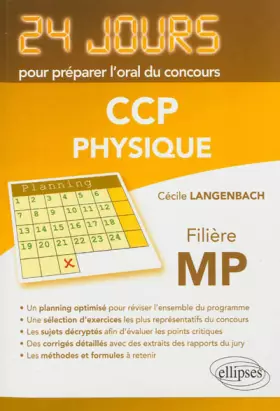 Couverture du produit · Physique 24 Jours pour Préparer l'Oral du Concours CCP Filière MP