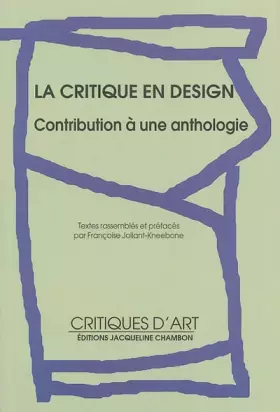 Couverture du produit · La critique en design : Contribution à une anthologie