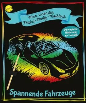 Couverture du produit · Mein schönster Krickel-Kratz-Malblock. Spannende Fahrzeuge: 24 magische Bilder und ein Holzstift