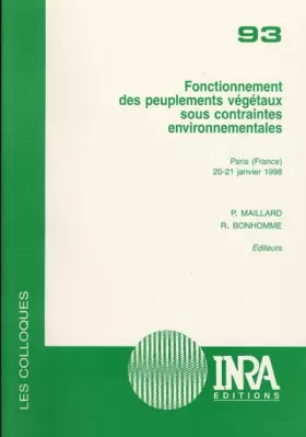 Couverture du produit · Fonctionnement des peuplements végétaux sous contraintes environnementales