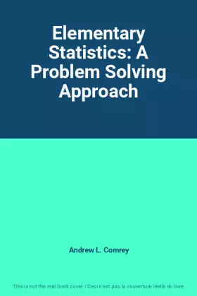 Couverture du produit · Elementary Statistics: A Problem Solving Approach