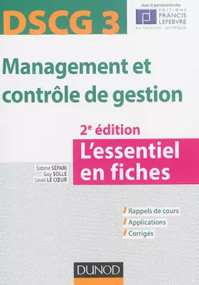Couverture du produit · DSCG 3 Management et contrôle de gestion - 2e éd. - L'essentiel en fiches