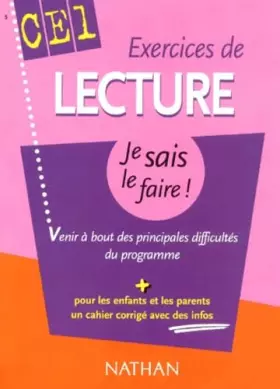 Couverture du produit · Exercices de Lecture CE1 : Venir à bout des principales difficultés du programme (+ corrigé)