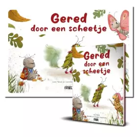 Couverture du produit · Gered door een scheetje kamishibai vertelplaten + boek: kamishibai vertelplaten + boek
