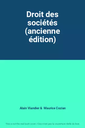 Couverture du produit · Droit des sociétés (ancienne édition)