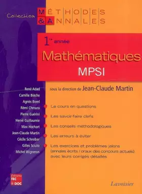 Couverture du produit · Mathématiques 1re année MPSI
