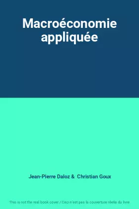 Couverture du produit · Macroéconomie appliquée