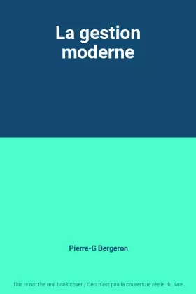 Couverture du produit · La gestion moderne